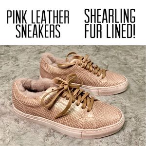 Sale! NWOT WARM shearling fur lined sneakers, pink